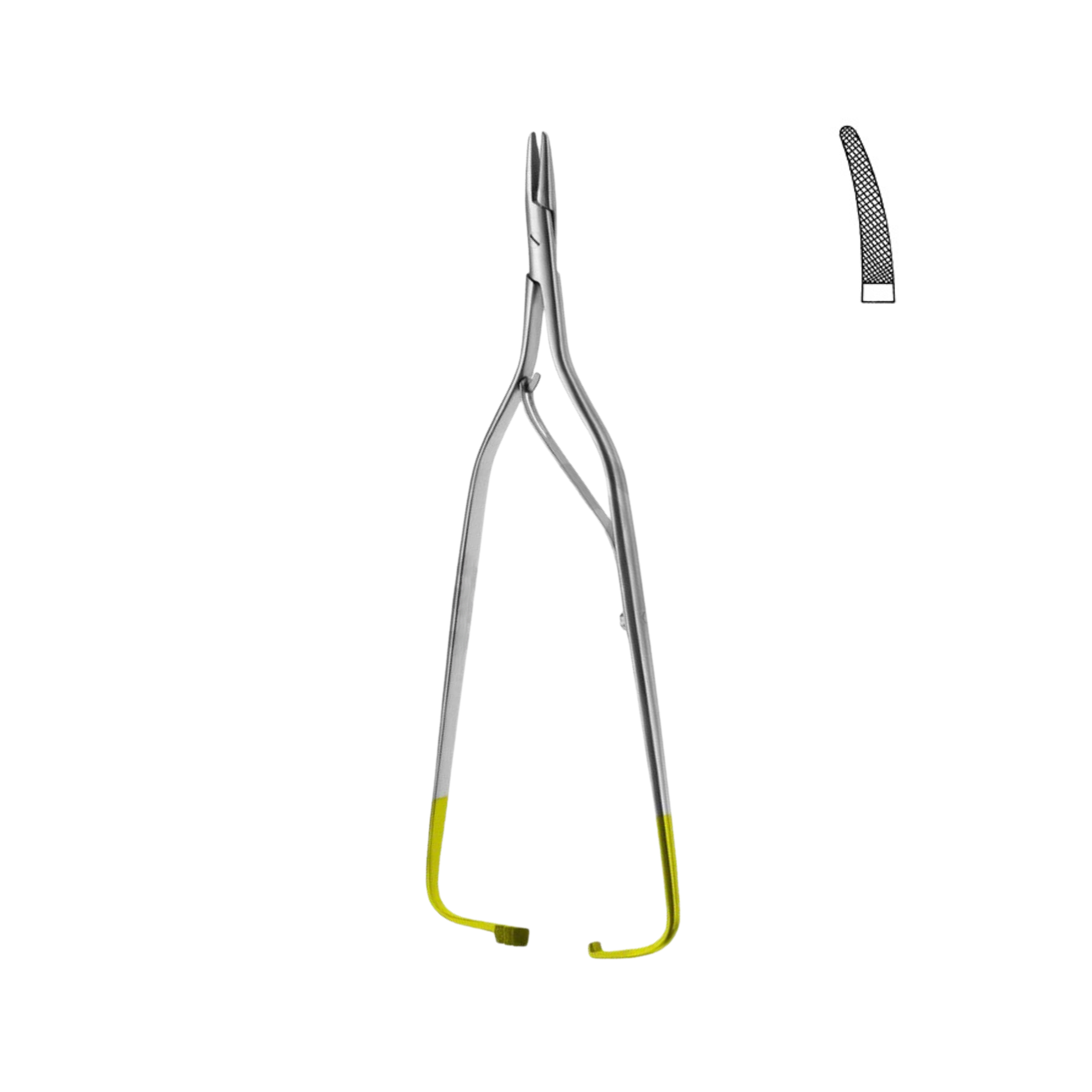 Arruga Needle Holder, Curved, Tungsten Carbide, 16.0 cm (17-091-16TC)