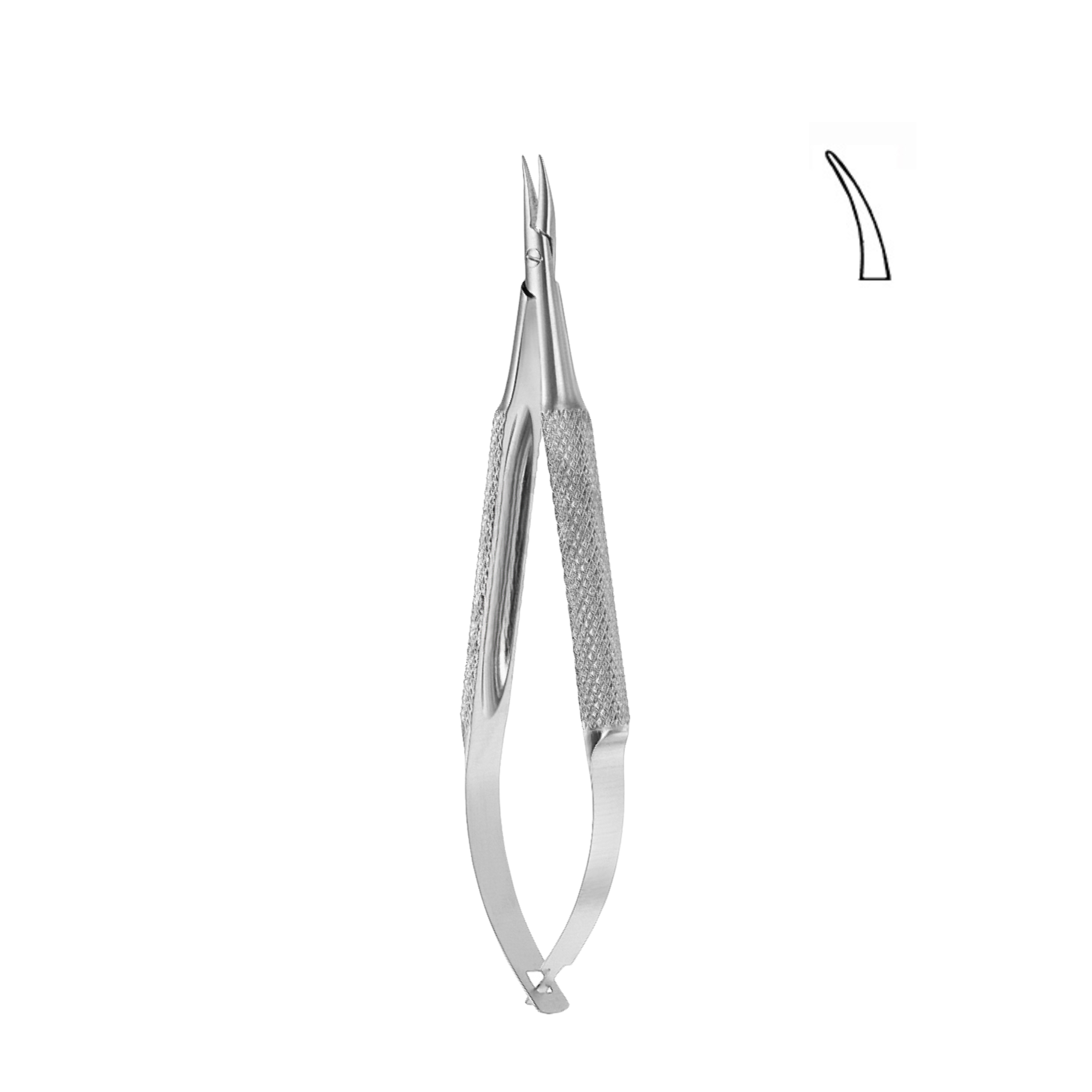 Barraquer-Troutman Needle Holder, Without Lock, Curved, 10.0 cm (17-041-10)