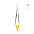 Castroviejo Needle Holder, Fine, With Lock, Curved, Tungsten Carbide, 18.0 cm (17-011-18TC)