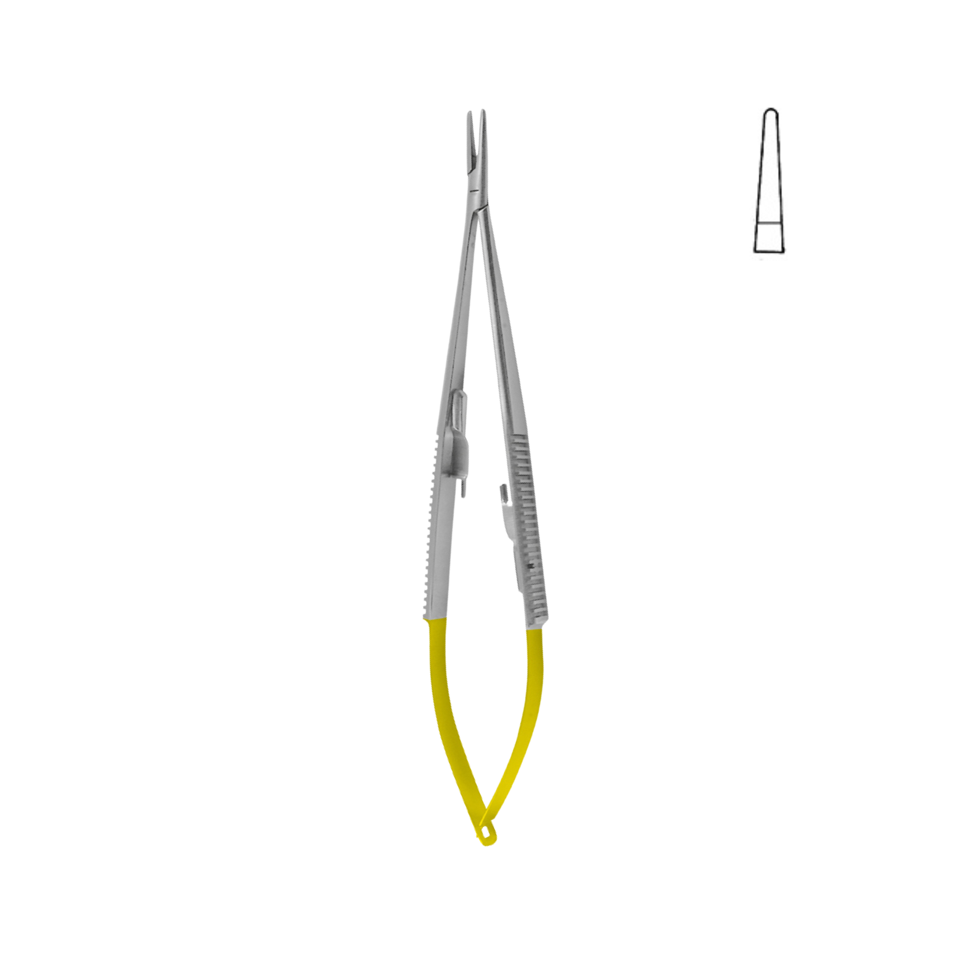 Castroviejo Needle Holder, Fine, With Lock, Straight, Tungsten Carbide, 18.0 cm (17-010-18TC)