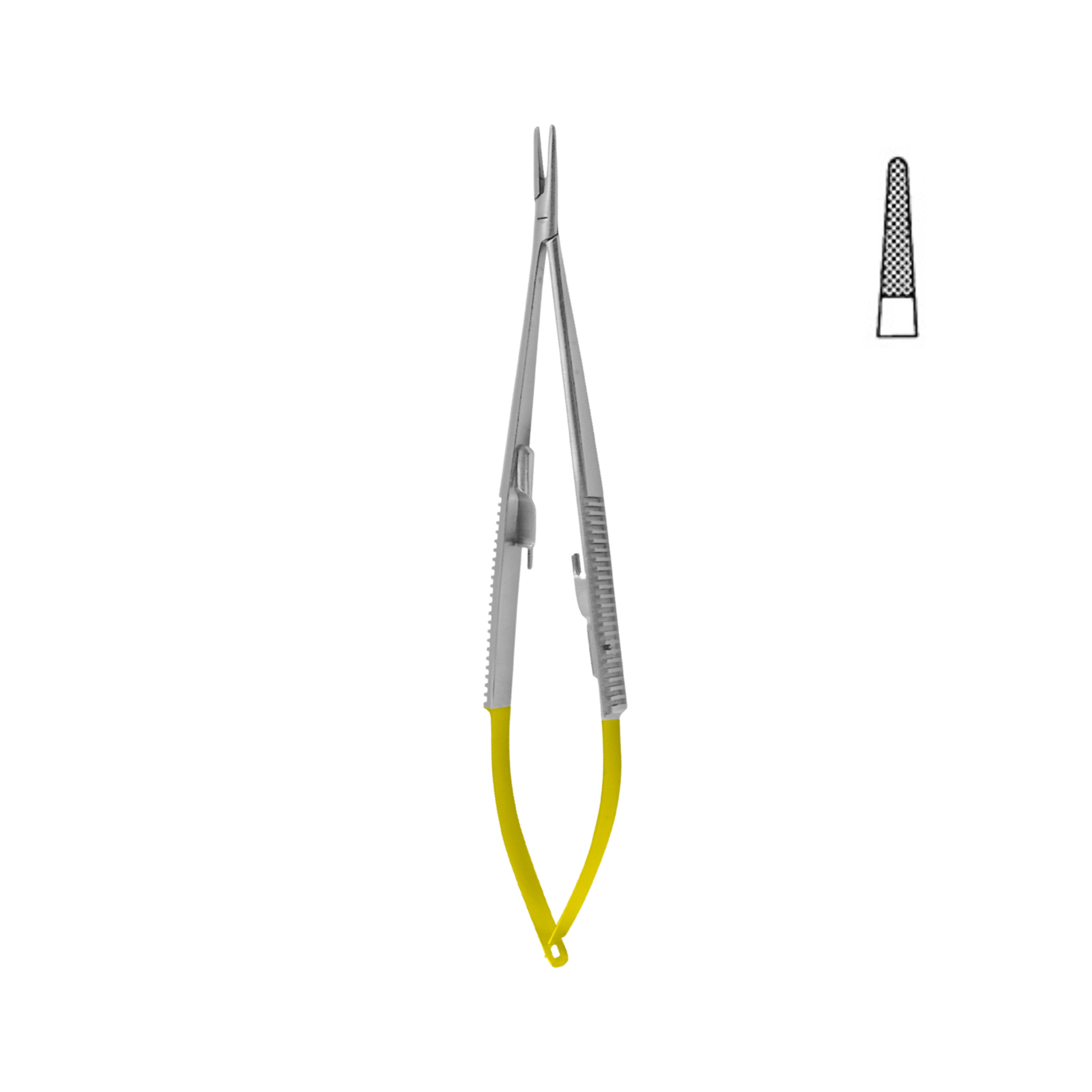 Castroviejo Needle Holder, Serrated, With Lock, Straight, Tungsten Carbide, 18.0 cm (17-015-18TC)