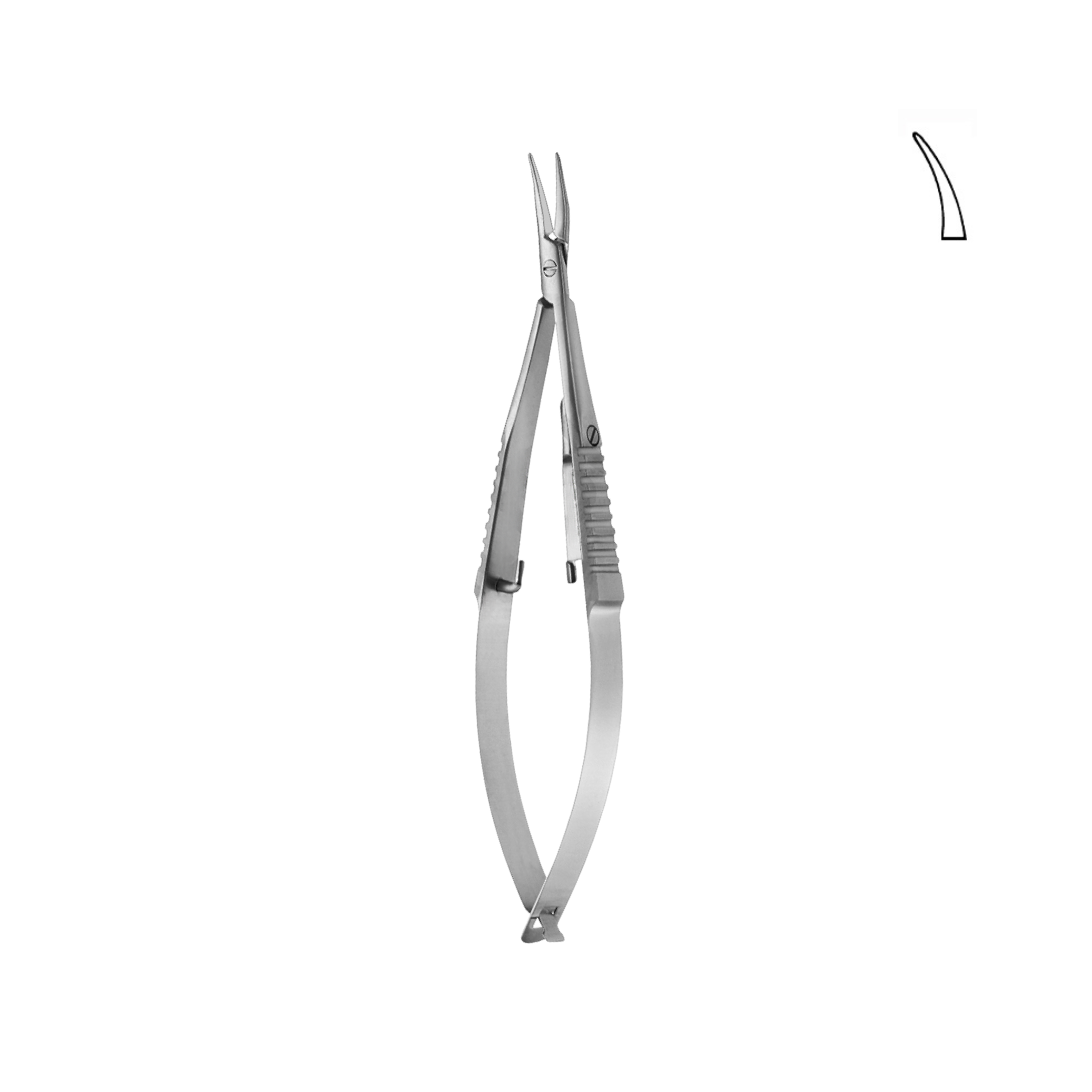 Castroviejo Needle Holder, With Lock, Curved, 9.0 cm (17-011-09)