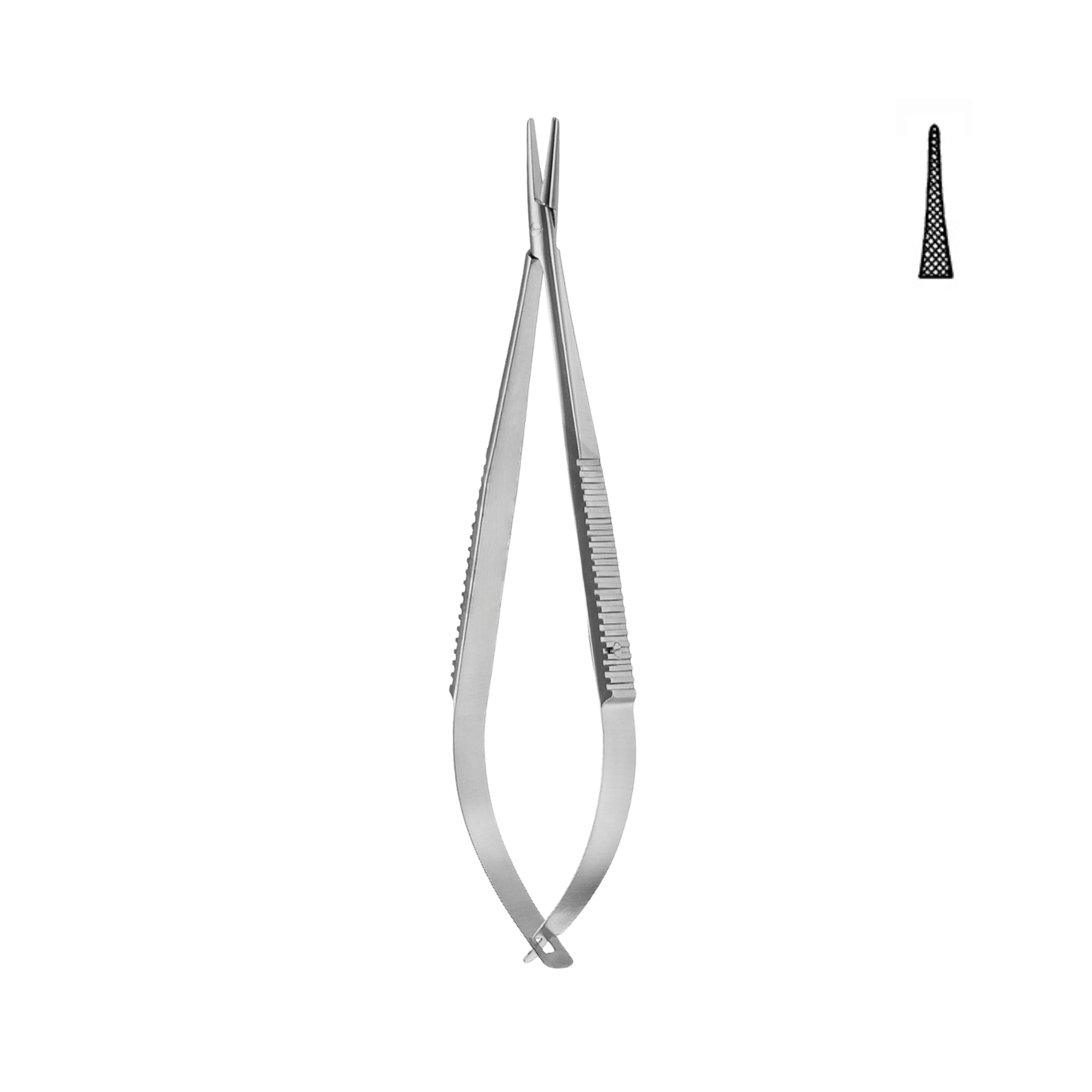 Castroviejo Needle Holder, Without Lock, Serrated, Straight, 14.0 cm (17-020-14)