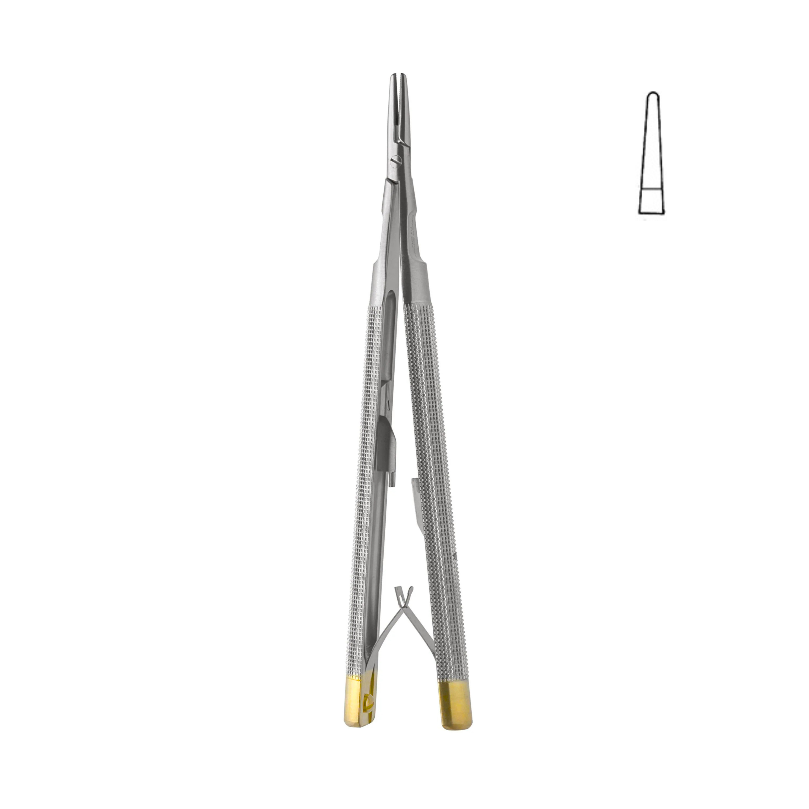 Castroviejo Needle Holder, With Lock, Straight, Tungsten Carbide, 13.0 cm (17-070-13TC)