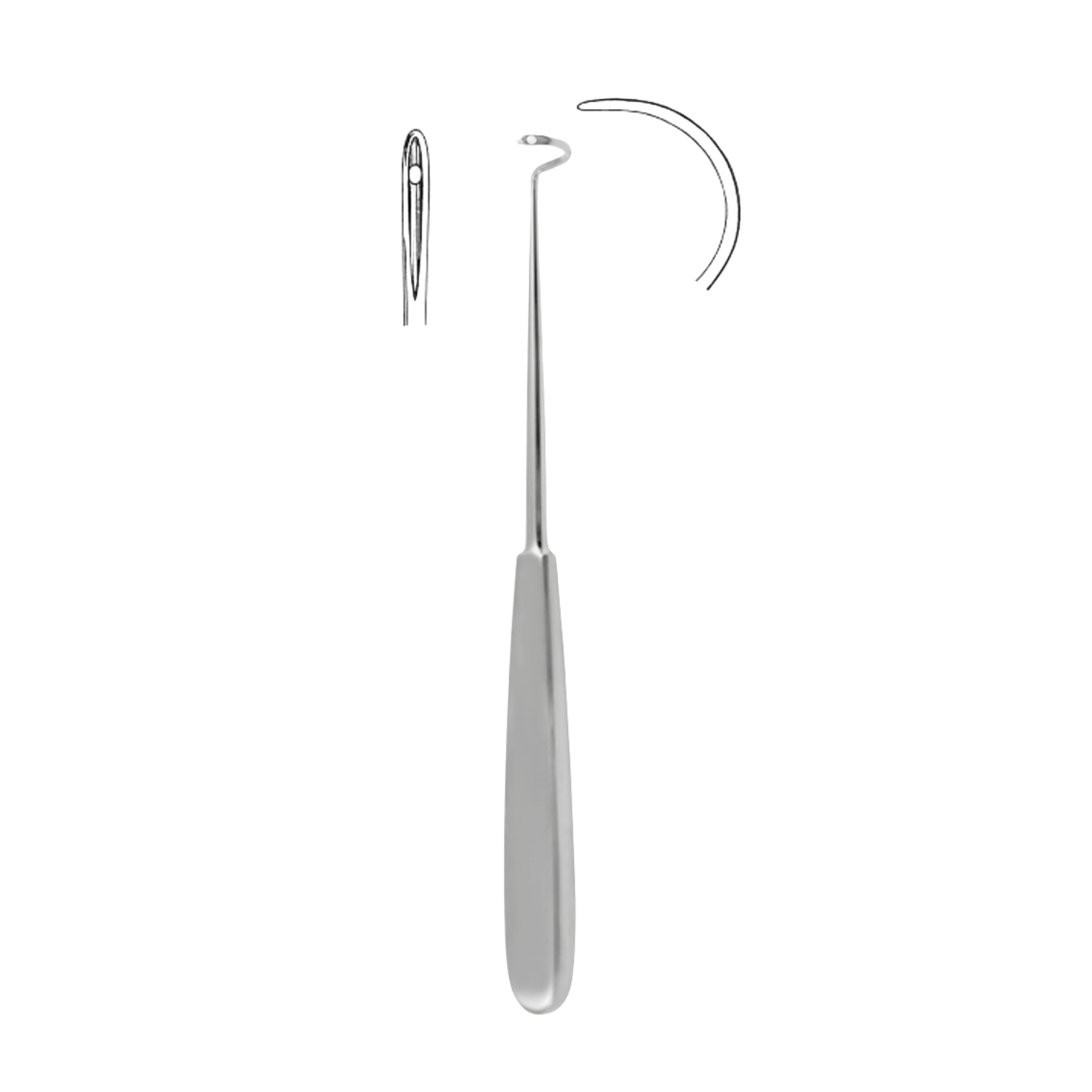 Deschamps Ligature Needle, Left Hand, Blunt, 27.0 cm (32-020-27LB)