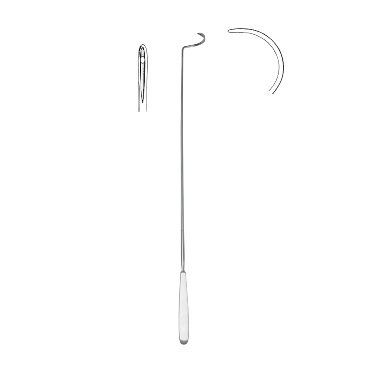 Deschamps Ligature Needle, Left Hand, Blunt, 45.0 cm (32-020-45LB)