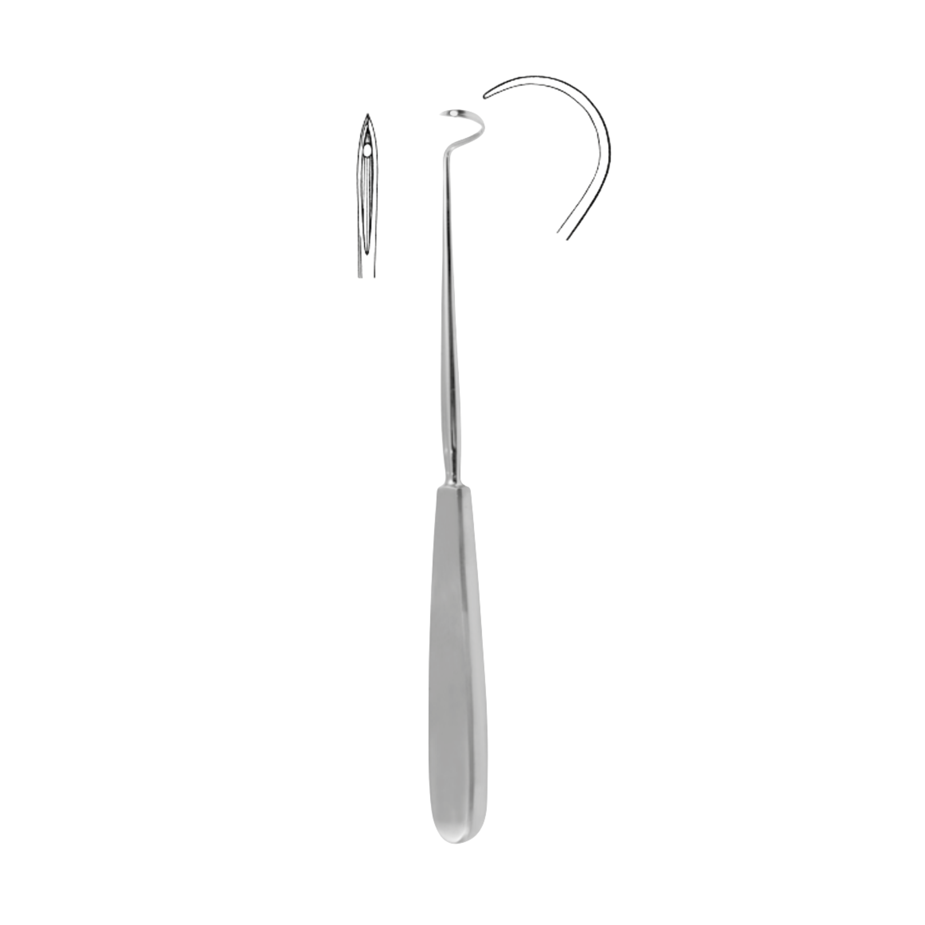 Deschamps Ligature Needle, Left Hand, Sharp, 27.0 cm (32-020-27LS)