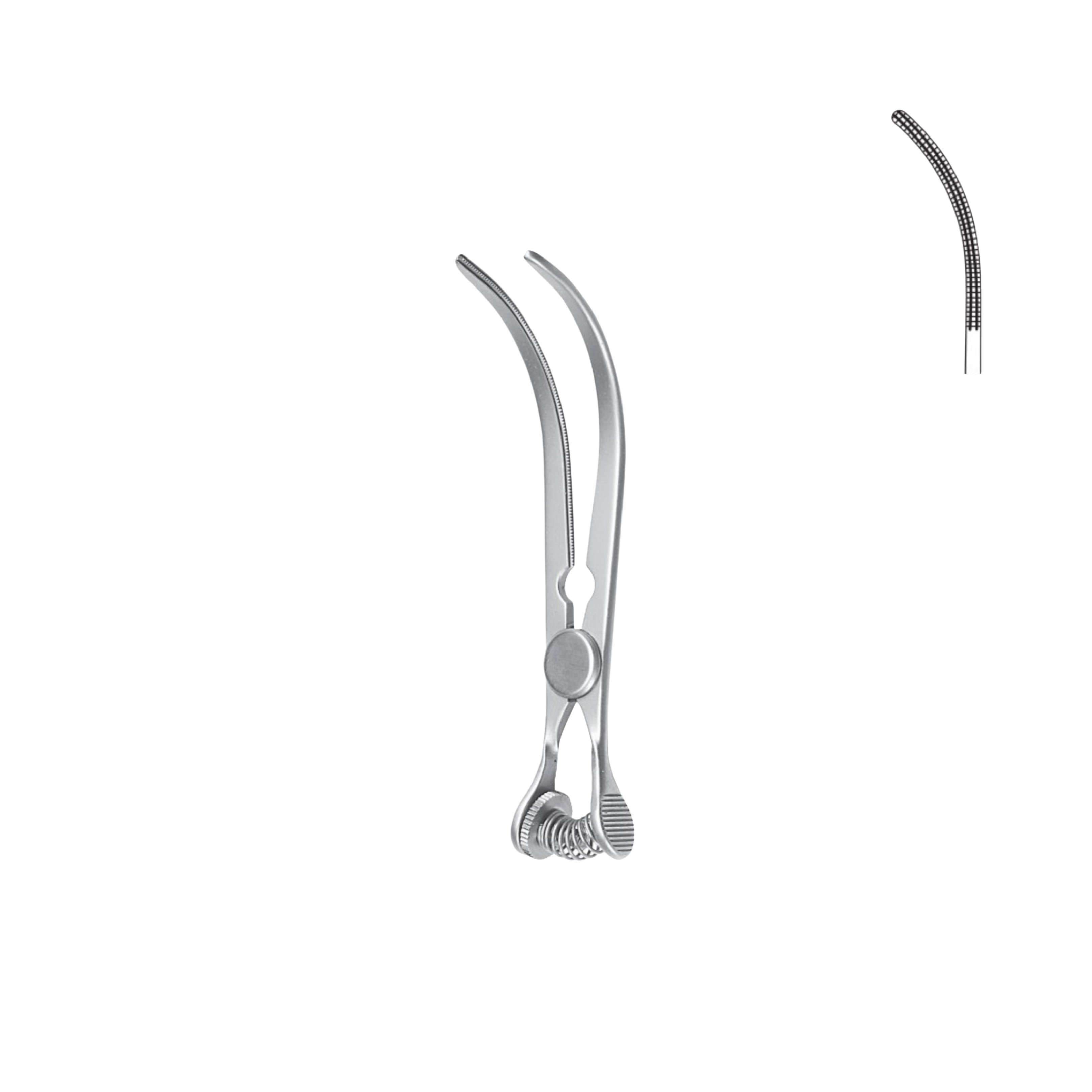 Glover Bulldog Clamp, Curved, 10.5 cm (06-061-10)