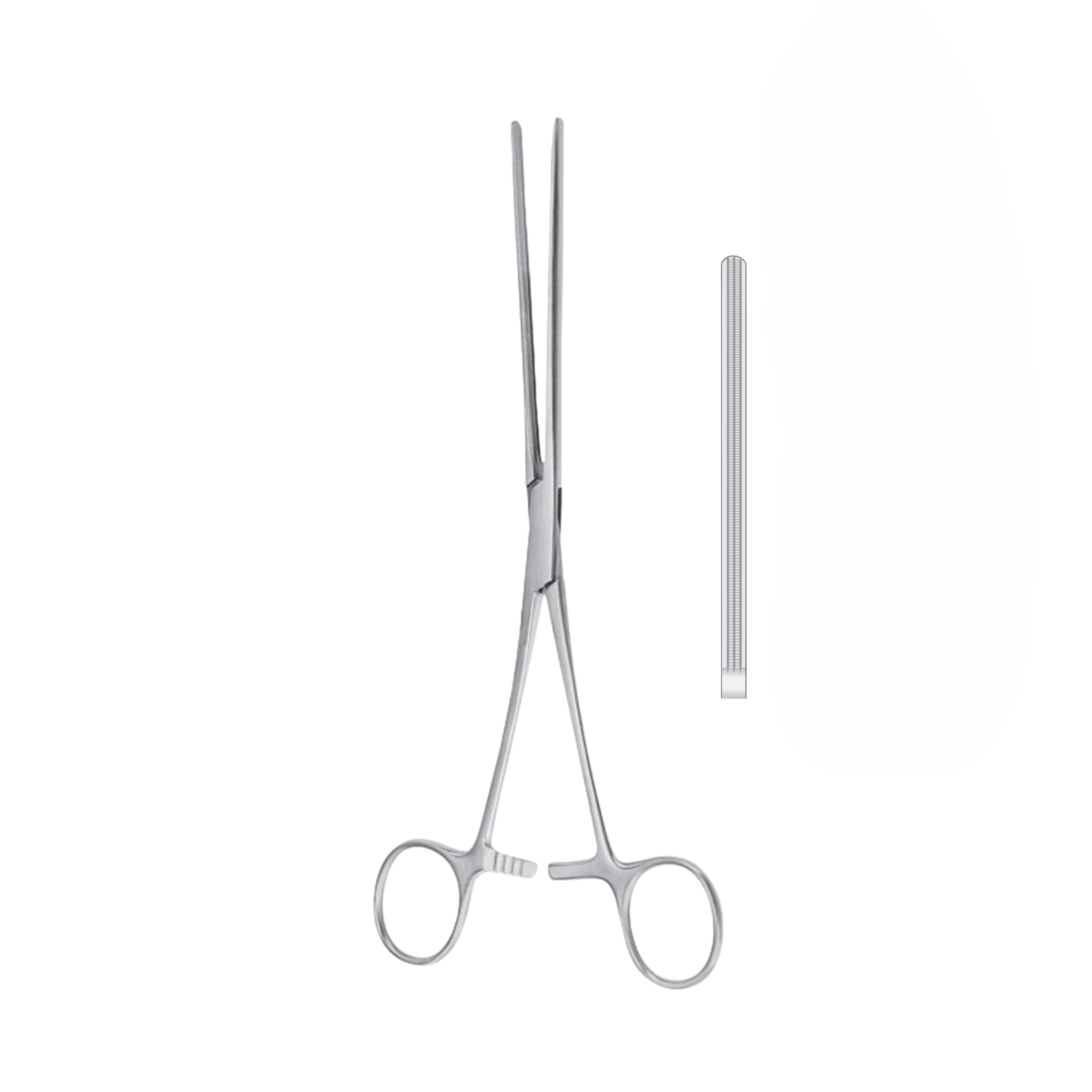 Kocher Intestinal Forceps, Atraumatic, Straight, 22.0 cm (07-020-22)