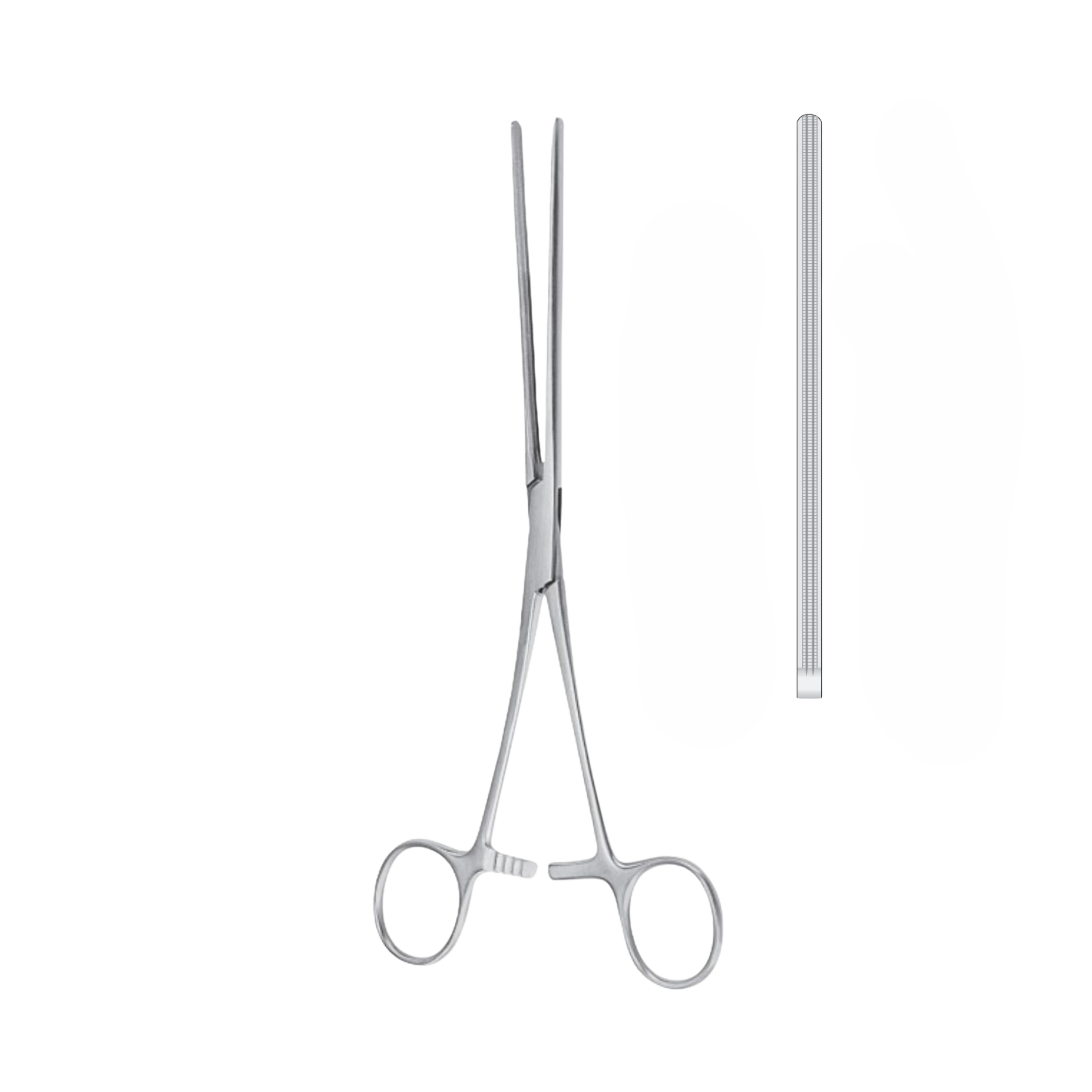 Kocher Intestinal Forceps, Atraumatic, Straight, 25.0 cm (07-020-25)