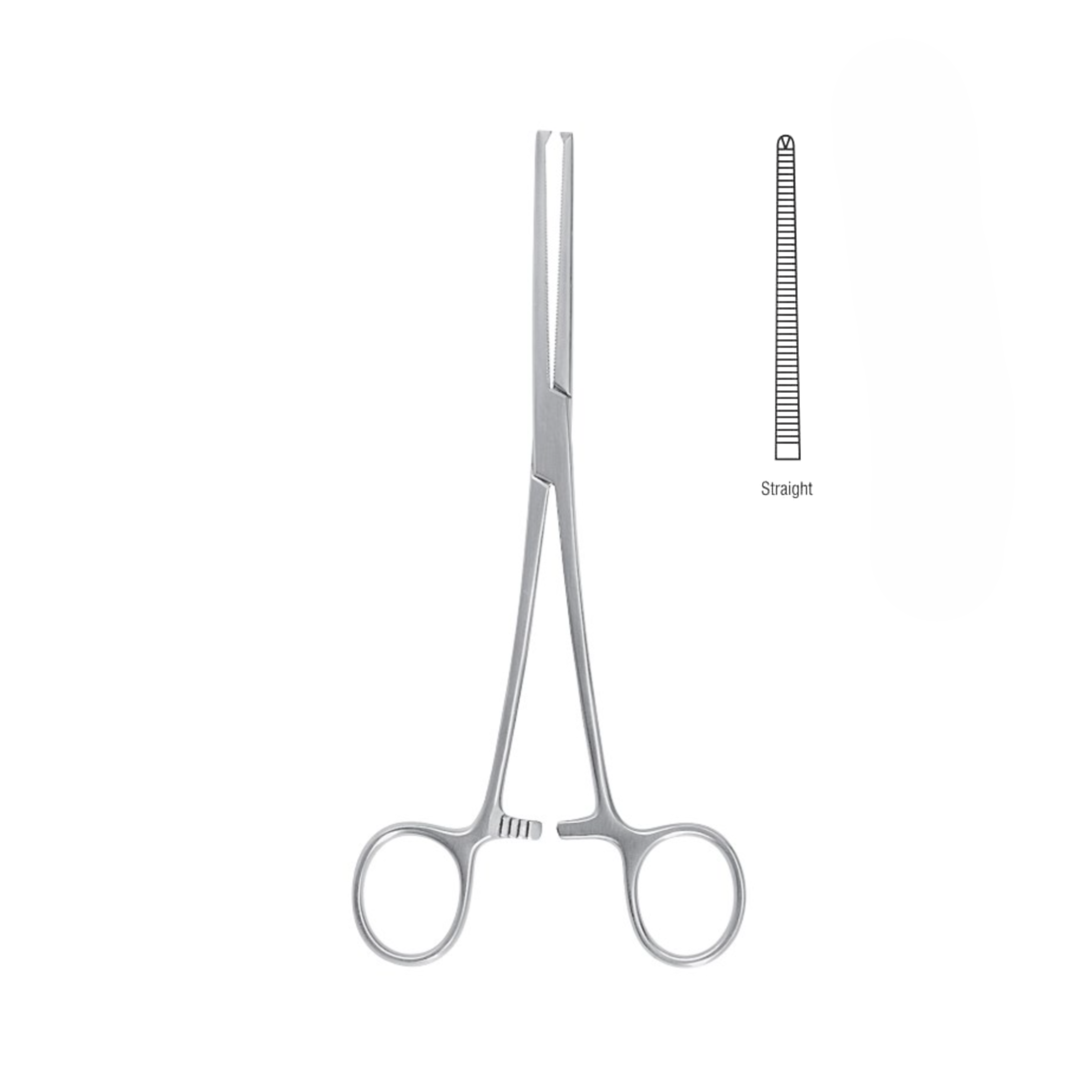 Kocher-Ochsner 1x2 Teeth Forceps, Straight, 26.0 cm (05-110-26)
