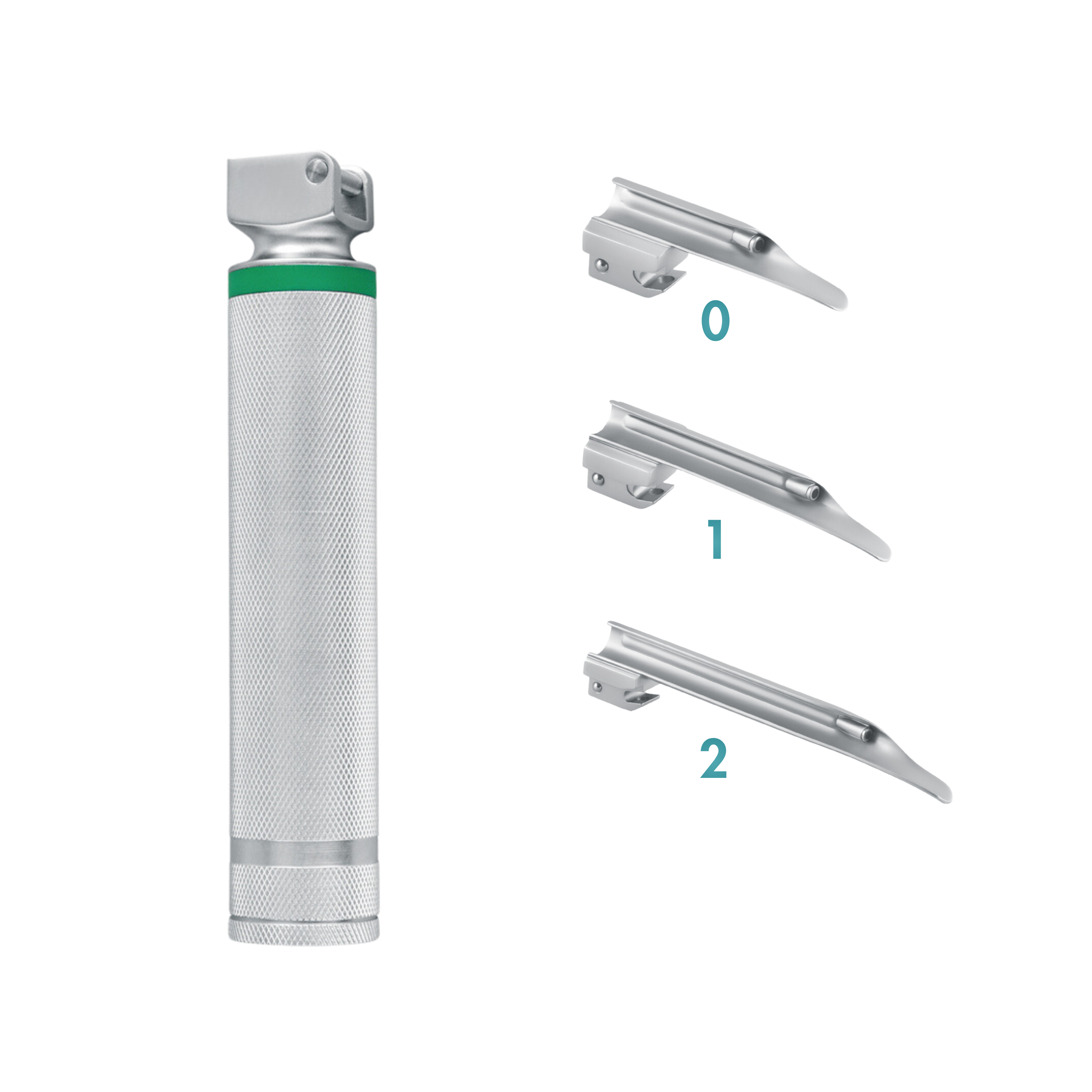 Miller Laryngoscope Blade, Fiber Optic, Set of 3 (Blade Sizes 0, 1 & 2) (20-100-03F)