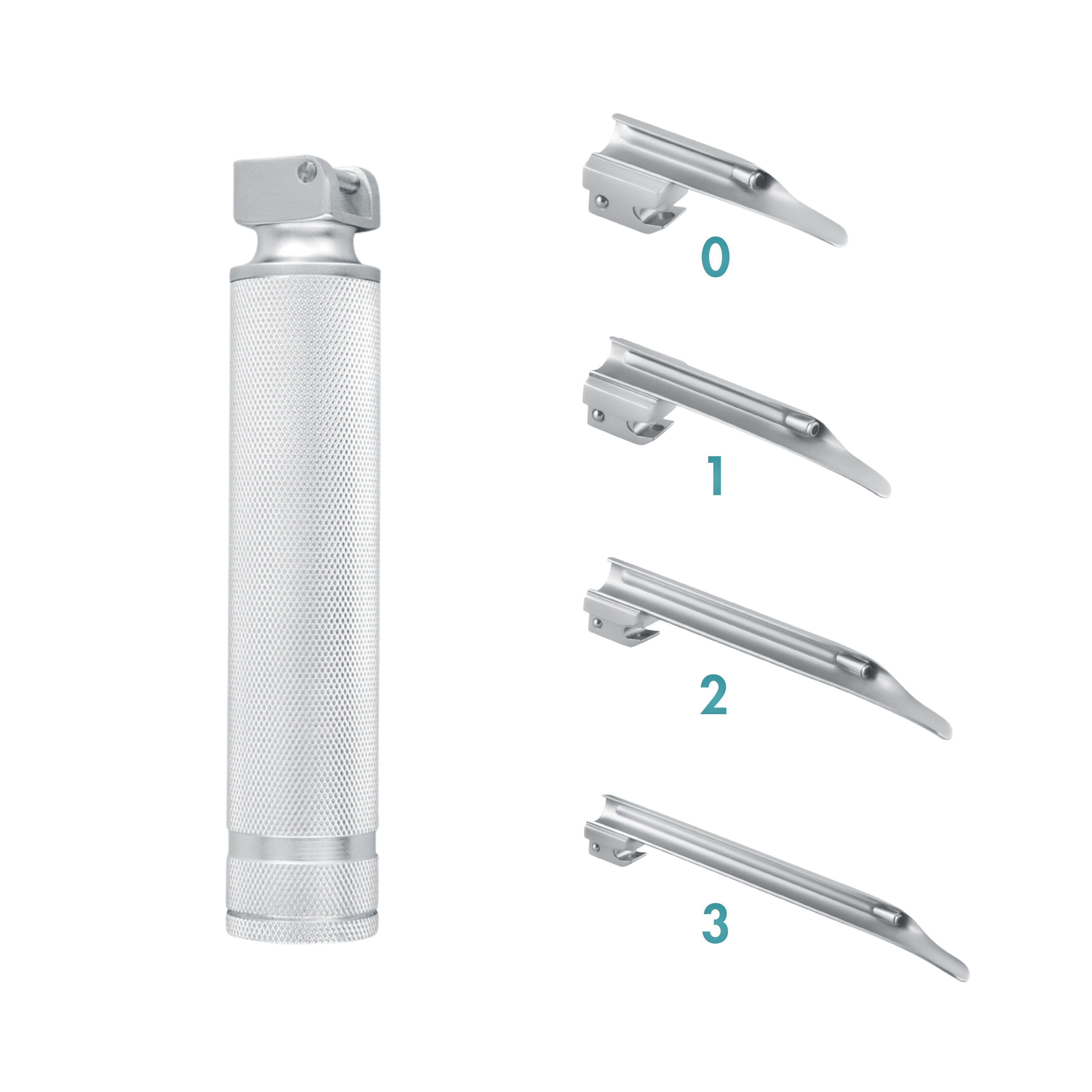 Miller Laryngoscope Blade, Standard, Set of 4 (Blade Sizes 0, 1, 2 & 3) (20-100-04)